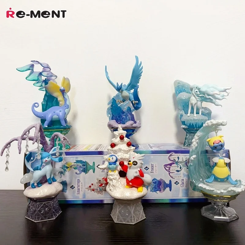 re-ment-ポケモン本物のダイヤモンドダストコレクションブラインドボックスアイスタイプアローラニンテール-グレイセオンアニメフィギュアおもちゃ誕生日プレゼント