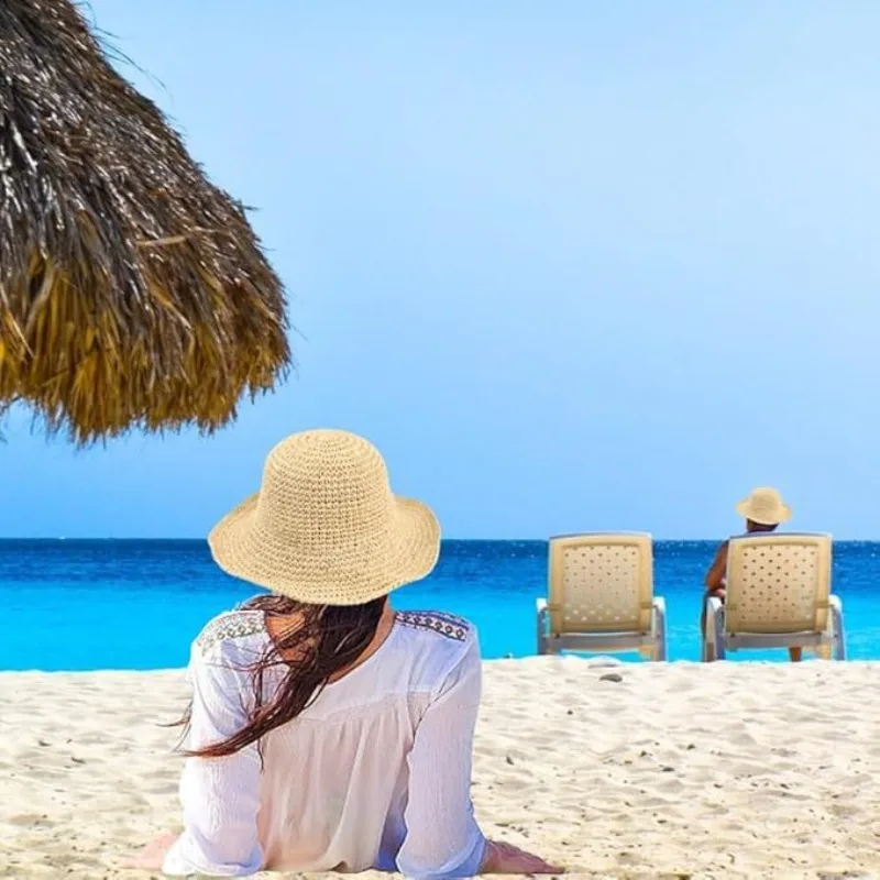 قبعة شمس للشاطئ للسيدات، قبعة صياد السمك، قبعة صيفية، قبعة قابلة للطي، قبعة شمس للسفر، قبعة شمس واسعة الحواف