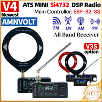 AMNVOLT V4/V3S ATS MINI SI4732 Radio ALL Band DSP Radio FM AM SSB LSB USB Receiver, built-in Hi-Z Headphone Amplifier Circuit