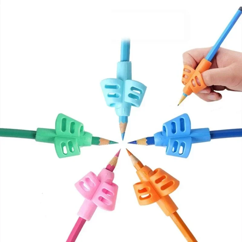 3pcs Children Writing Pencil Pen Holder Kids Learning Practise Silicone Pen Aid Posture Correction Device for Student bak to sch