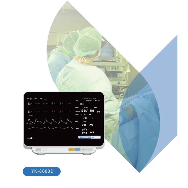 หน้าจอ 14 นิ้วมนุษย์ใช้ 6 พารามิเตอร์ ECG/NIBP/PR/SPO2/RESP/TEMP จอภาพผู้ป่วย Vital Signs Monitor