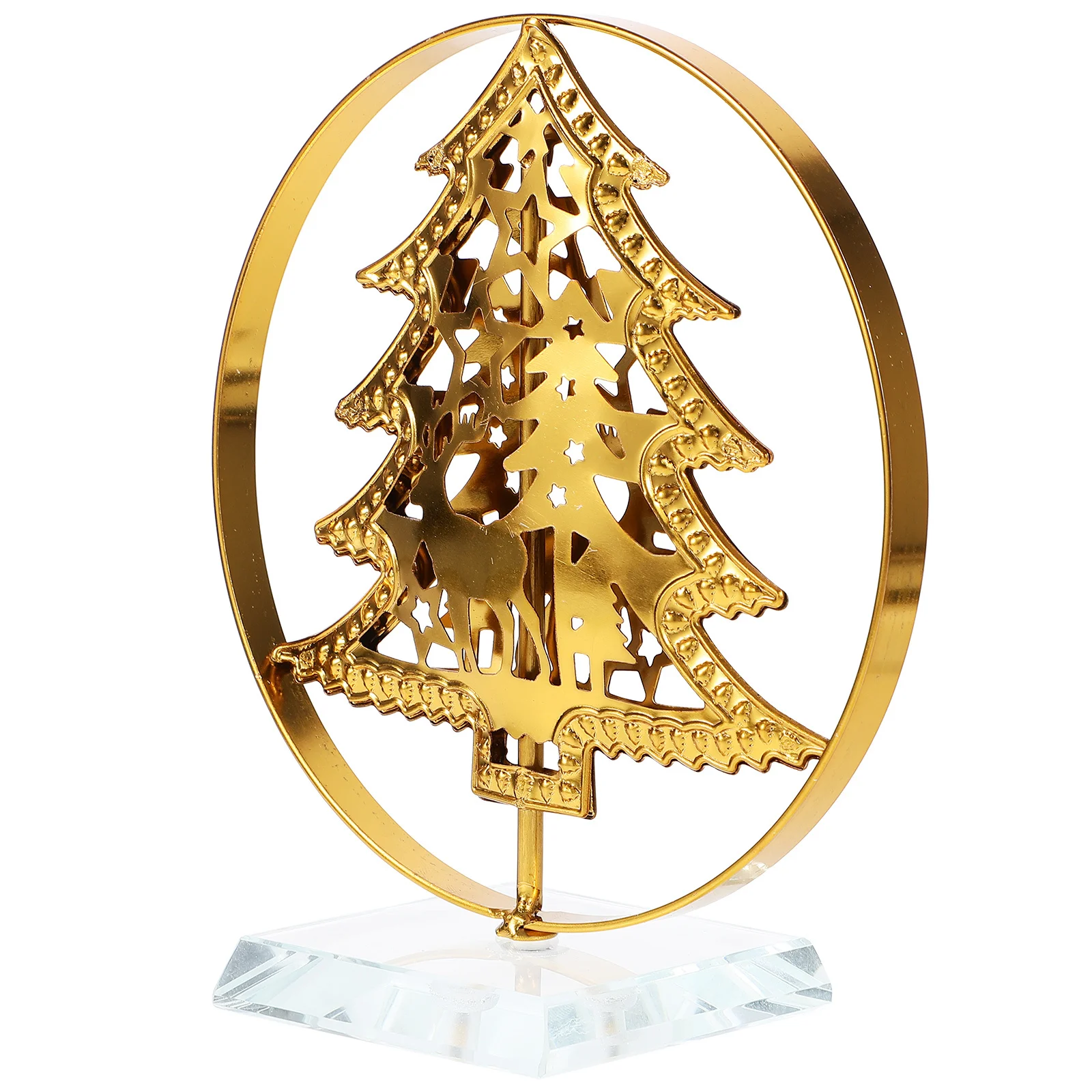 

TOVINANNA Christmas Ornaments Desktop Tree Shape Table Topper Metal Holiday Decor Office Dining Room Xmas Accessories