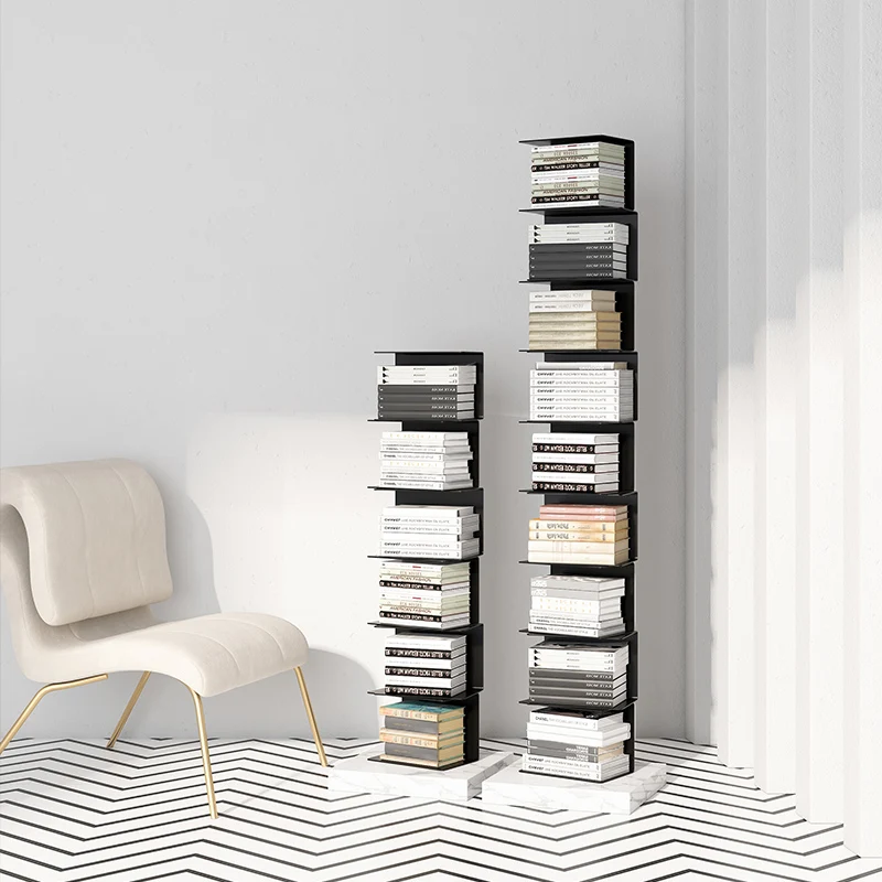 Nordic luxury living room floor-standing multi-layer bookshelf personality creative art wall design sense marble book shelf