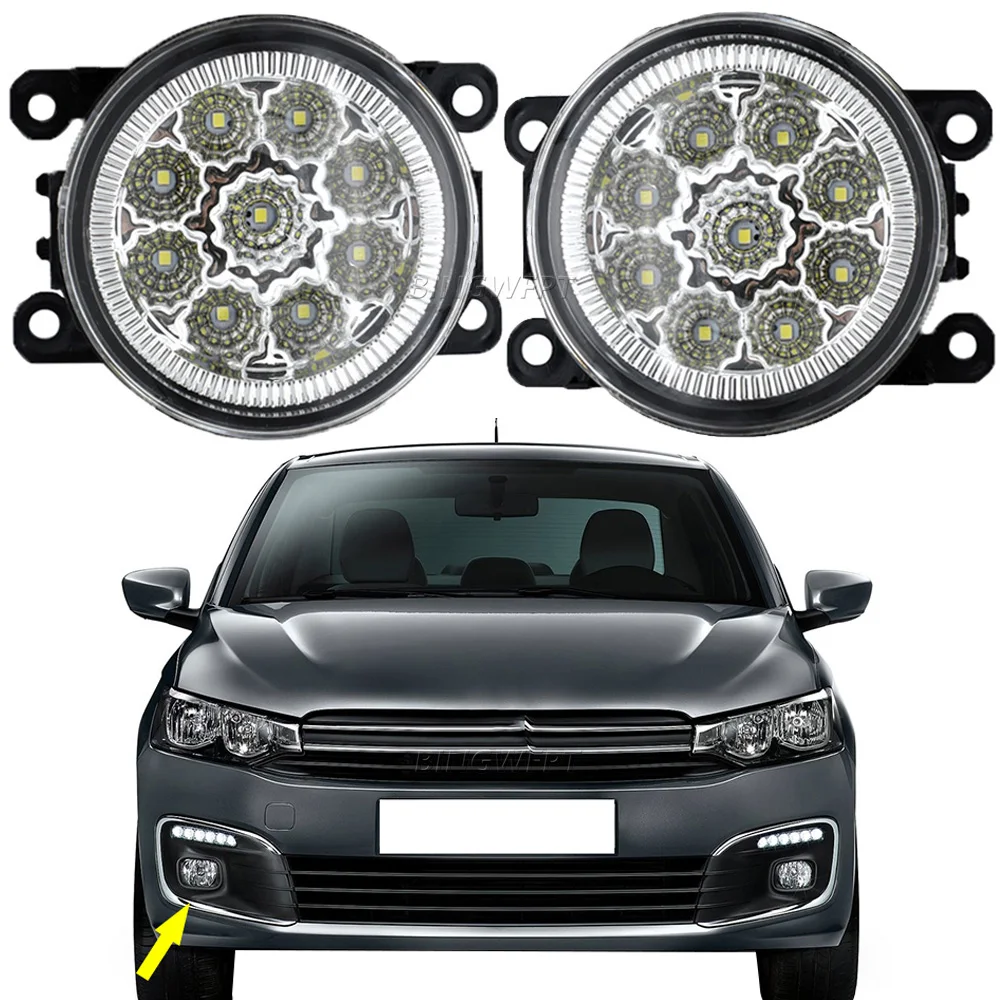 2PCS NEW LED Fog Lights Lamp for Citroen C-Elysee 2013 2014 2015 2016 2017 2018 Led DRL Daytime Running Light Lamps