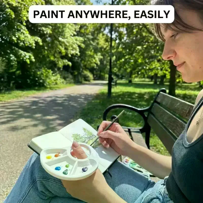1Pcs 3D Printed Portable Thumb Palette, Color-Coded Single-Color Plastic Palette For Acrylic, Watercolor & Oil Paints