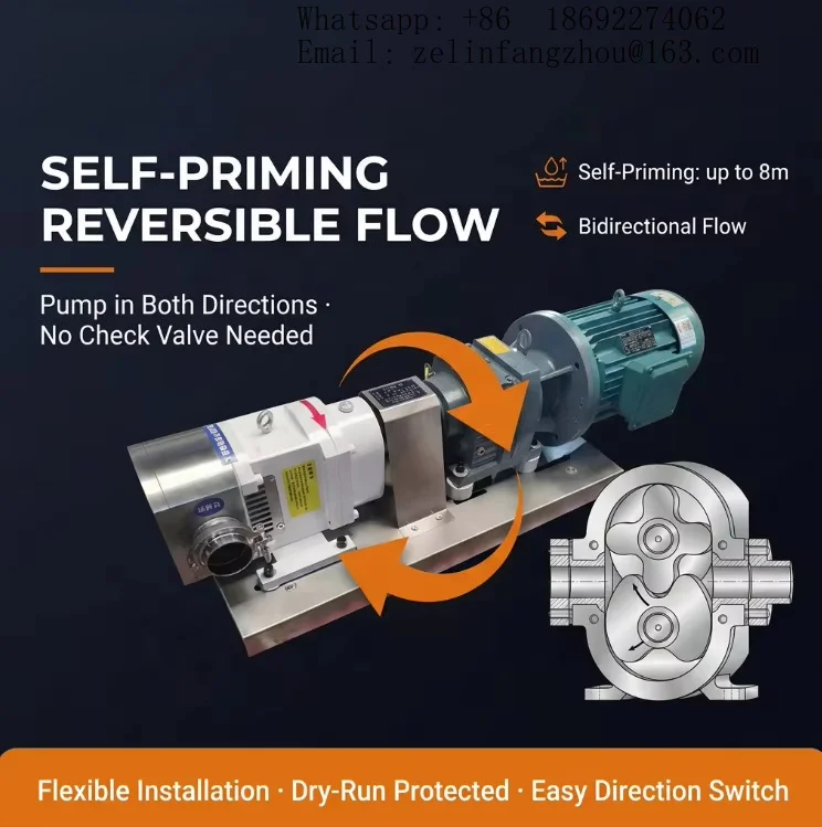 RUNTO SS316L Sanitary Screw Pump Food Grade High Pressure Self Priming Reversible 30000L Dairy Pharma Cosmetic Chemical