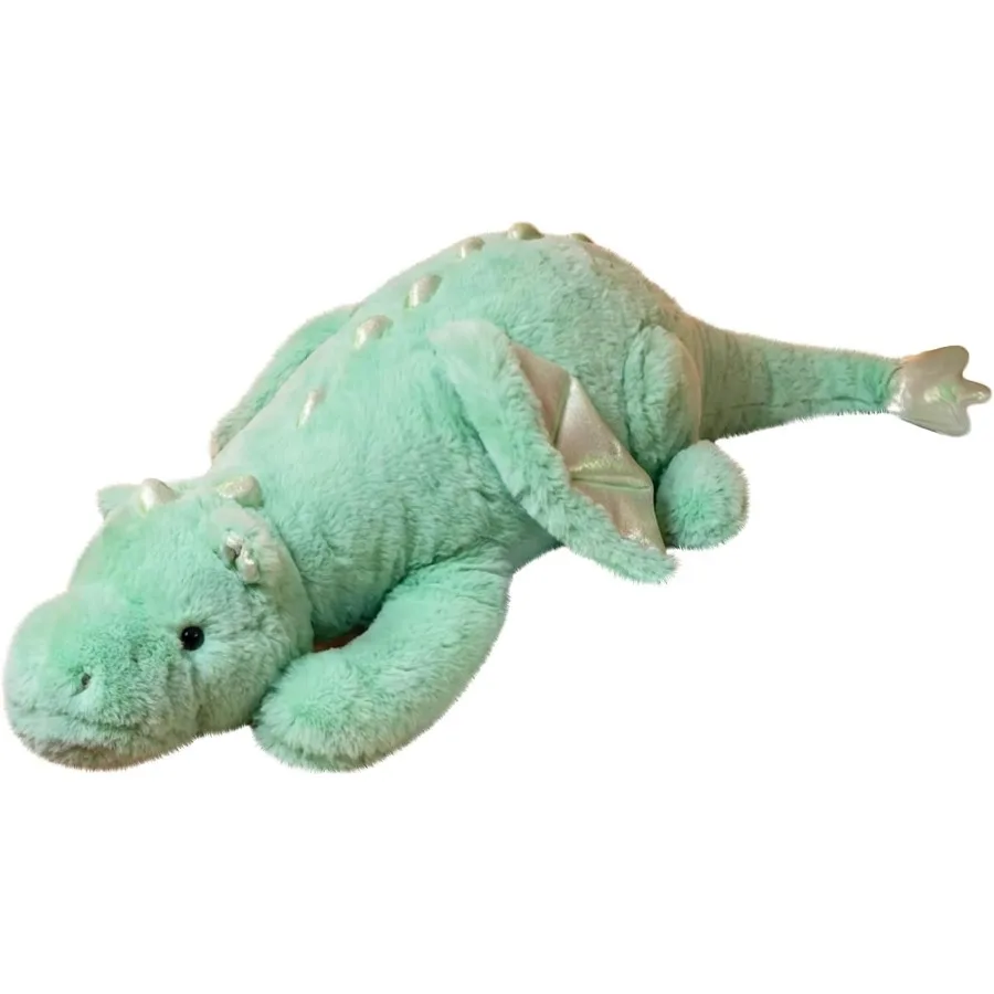 Giant 50in 3Lb Big Green Dragon Stuffed Animal Plush Toy Fuzzy Jumbo Dinosaur Pillow with Wings Cuddly Soft Green Pterosaur Plu