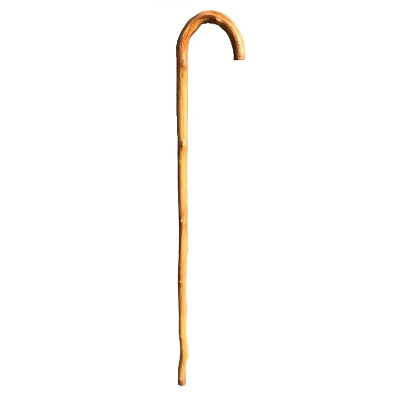 Mountaineering wooden stick Natural rattan Elderly Solid wood crutches Non- massage canes Wooden crutches Fujiki Shou cane gifts
