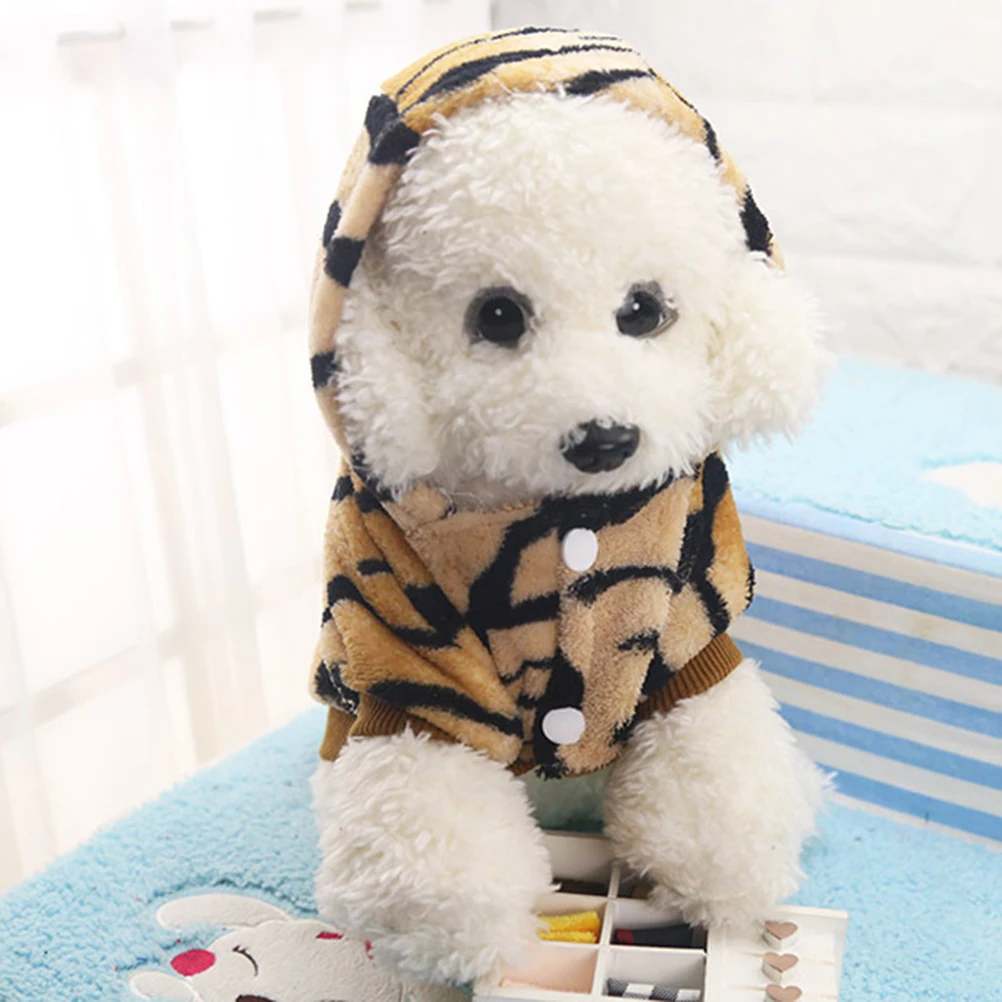 

Dog Tiger Costume Pet Puppy Hoodies Clothes Coat Winter Autumn Pet Clothes For Small Medium Dogs Outdoor Walking Jogging Size S