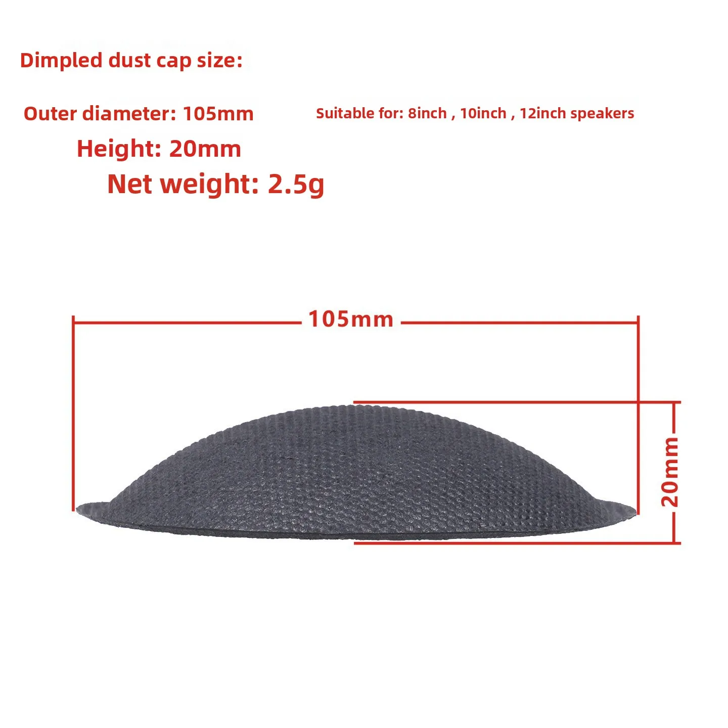 MW Audio 2PCS luidspreker papieren membraan 3"-18", zwarte stoffen rand HiFi woofer reparatie membraan