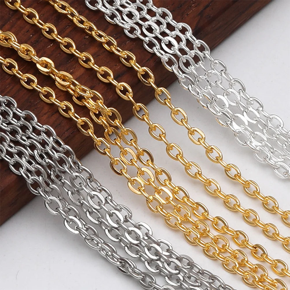 

Cross Flattening Chain 3M Stainless Steel Necklace DIY Kit Craft Jewelry Making Accessories Premium Long Twisted Chain