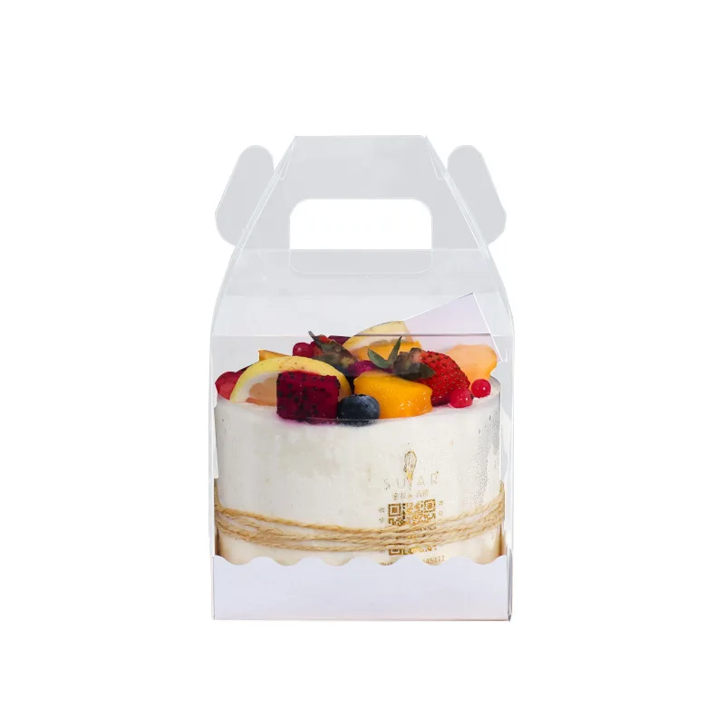 

Portable cake box transparent, birthday cake packaging box heightened