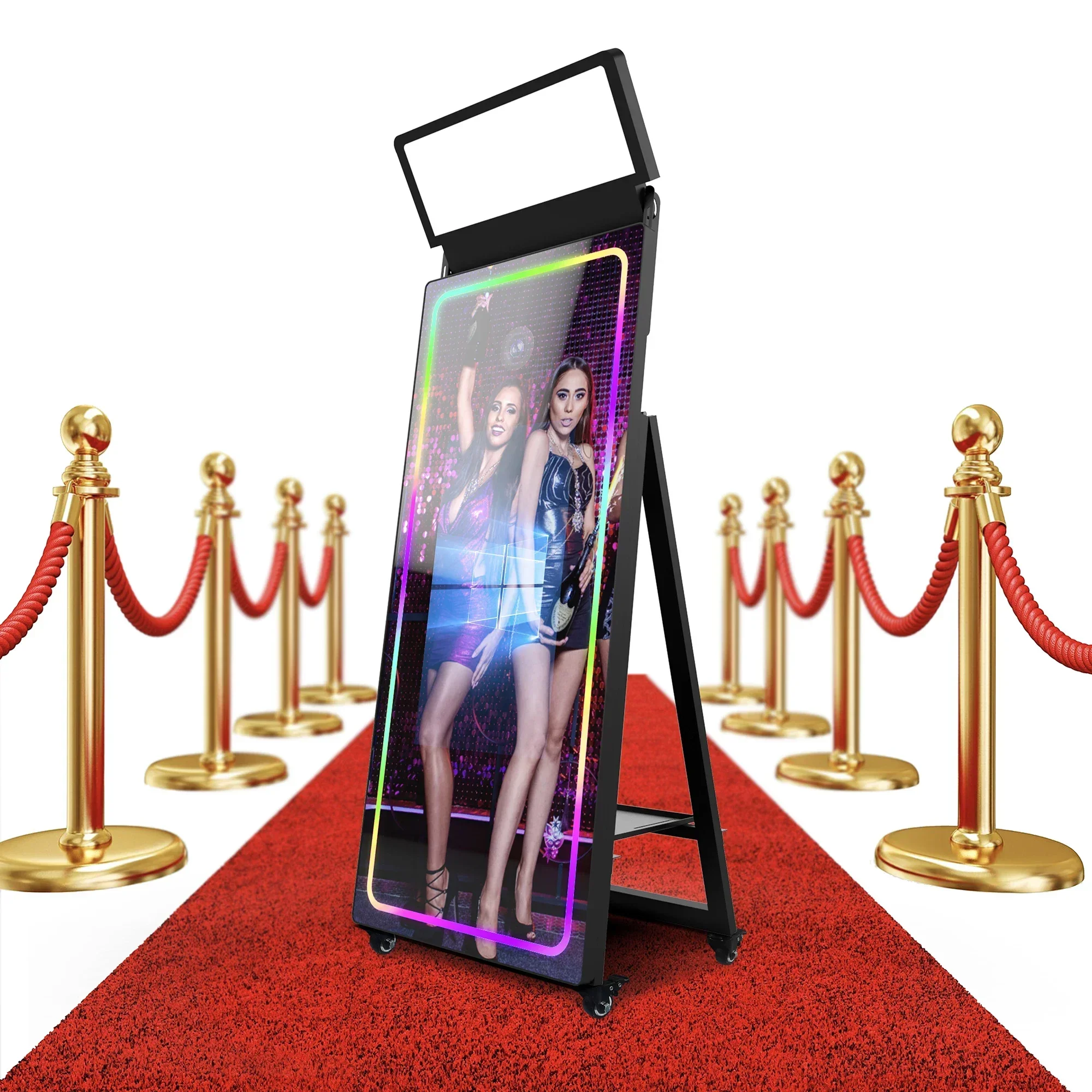 2026 EU-Bestseller: 65-Zoll tragbarer Selfie-Fotostand mit magischem Fotospiegel