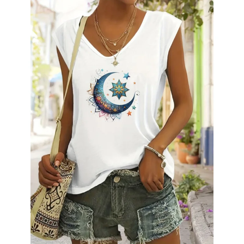 Moda verão de alta qualidade cor sólida manga curta na moda padrão impresso topo feminino