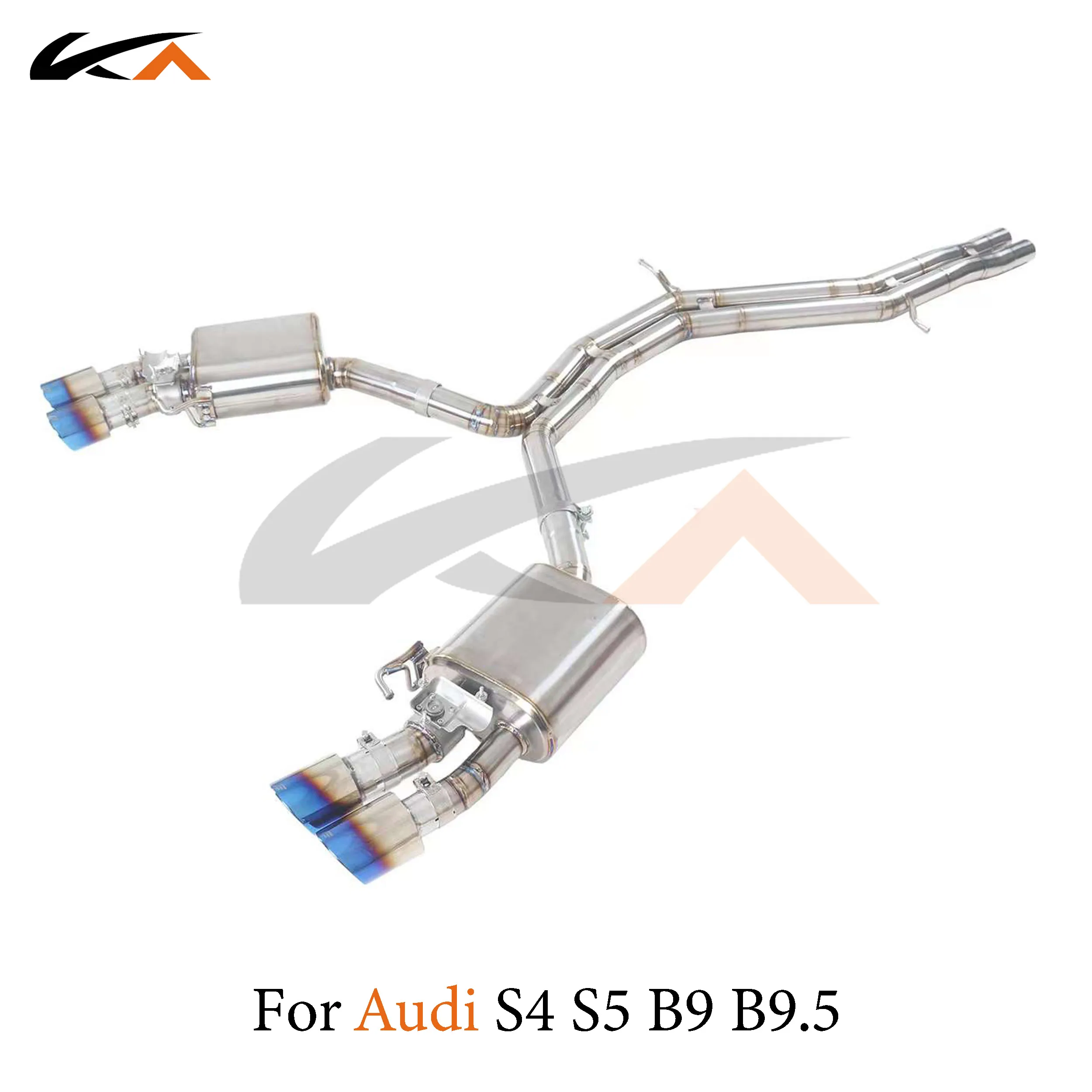 KA Tuning exhaust system titanium alloy catback for Audi S4 S5 B9 B9.5 3.0T performance parts with muffler valve car accessories