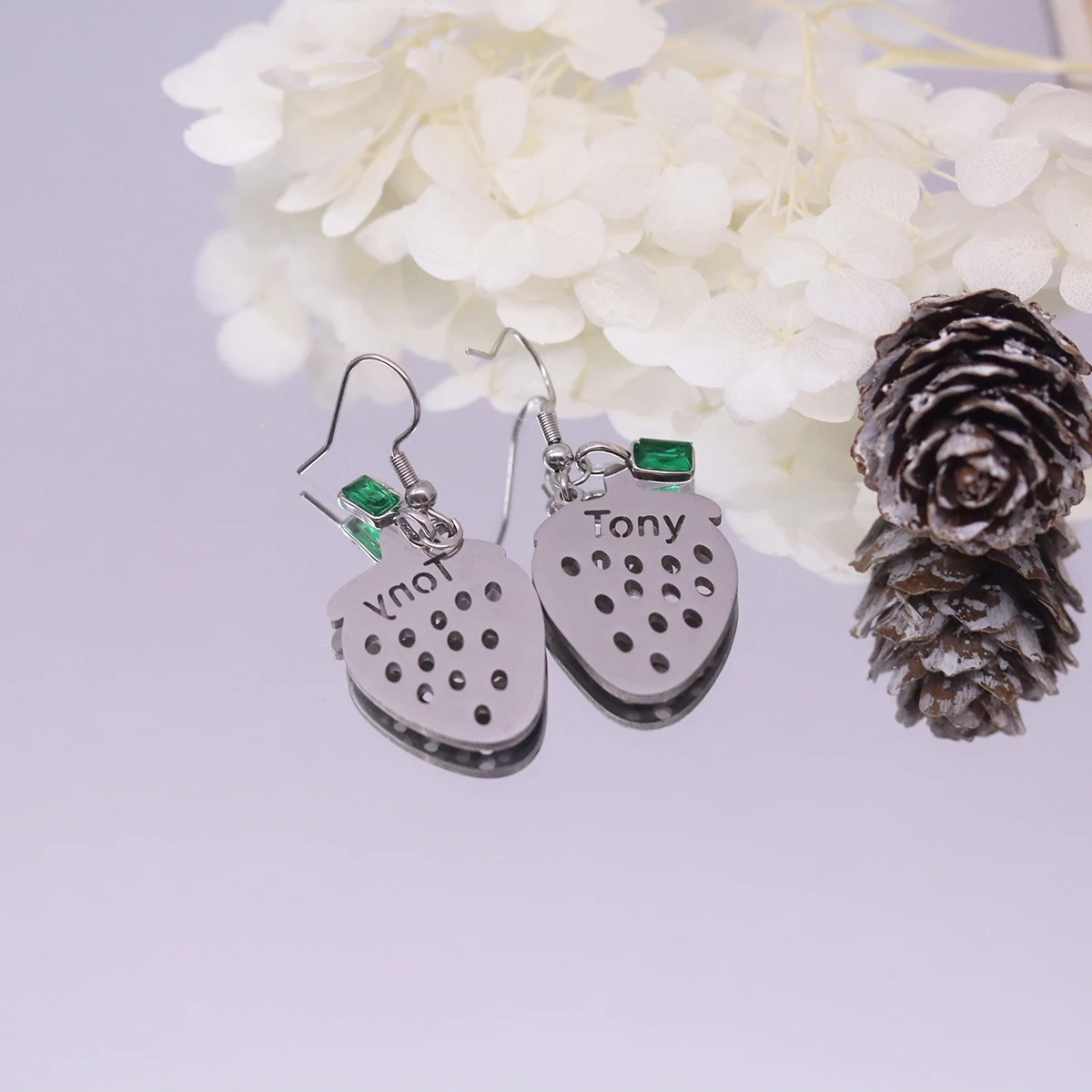 Todorova Custom Name Strawberry Drop Earrings New Fashion Cute Fruit Earrings Stainless Steel Pierced Ear Jewelry Gift for Women