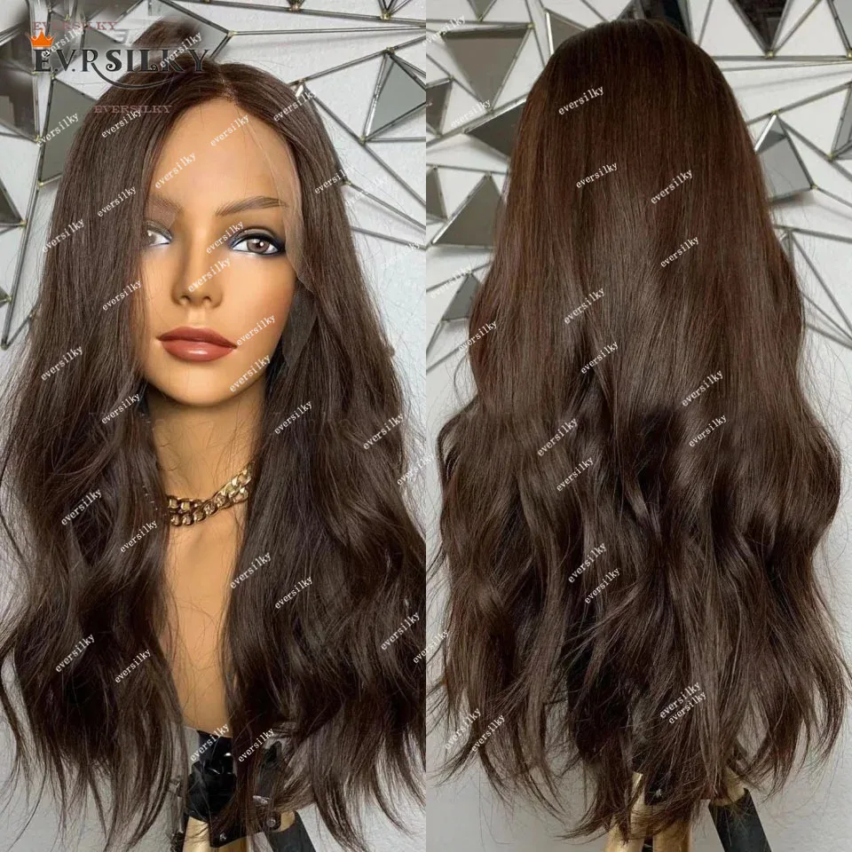 Chocolate Dark Brown 5X5 Lace Closure Human Hair Wigs Loose Wavy Transparent Full Lace 13x6 360 Frontal Wigs With Baby Hairline