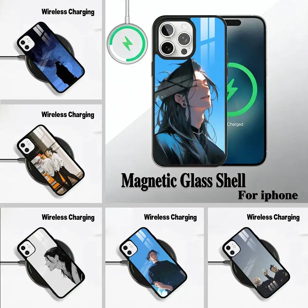 

J-J-ujutsu Kaisen-S-uguru- Geto Wireless charging phone case compatible with iPhone 17/16/15/14/13/12/11