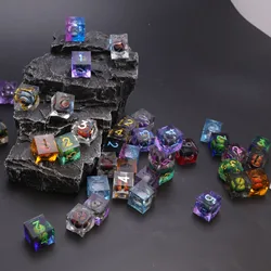 Dados de resina ZHOORQI para juegos de rol, D6, DND, Color aleatorio, D & D, Bar, Pub, fiesta, juegos de mesa RPG, cubos negros, 1 ud.