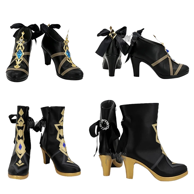 2 styled Navia Caspar Game Cosplay High Heels Shoes For Hallowmas Party Adult Women Men Role Play Prop