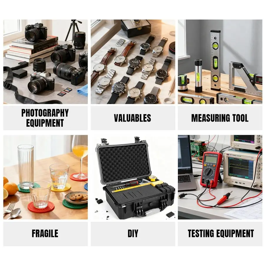 Жесткий футляр 12,8x6,8 дюйма, портативный водонепроницаемый защитный футляр для камеры с настраиваемой пеной, подходящий для использования дронов, камерой,