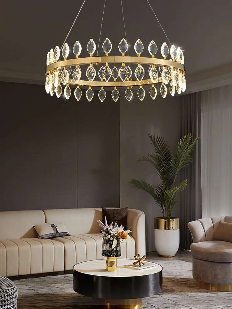 

Modern Luxury Living Room Pendant Light K9 Leaf Bedroom Light, High-end Designer Creative Bar Counter Restaurant Pendant Light