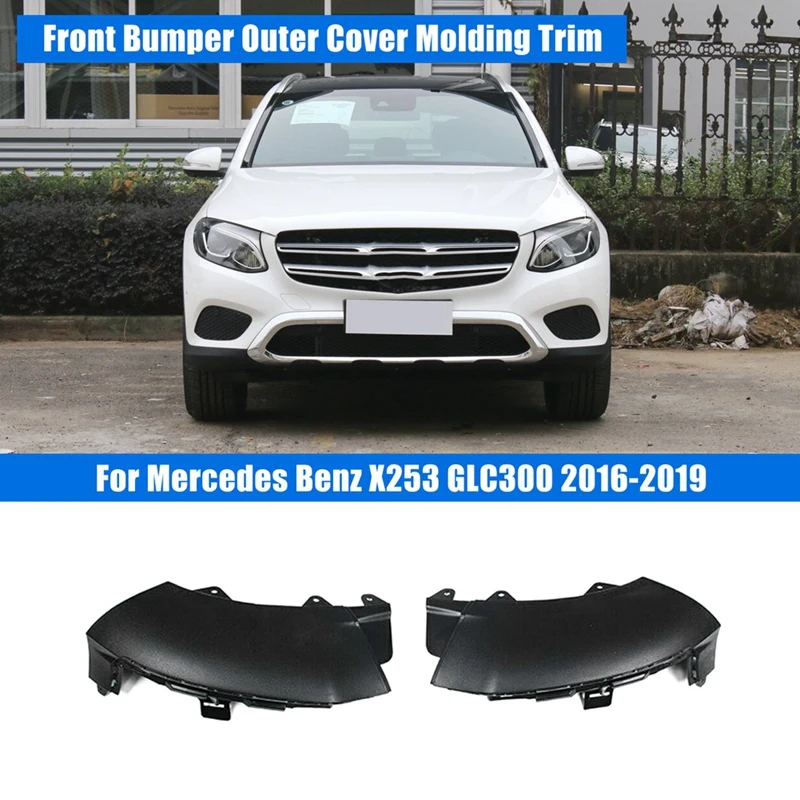 A2538857900 A2538858000 Car L&R Front Bumper Outer Cover Molding Trim Replacement Parts For Mercedes Benz X253 GLC300 2016-2019