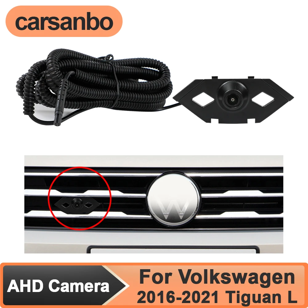 

Carsanbo 150° Fisheye AHD Car Front View Camera for Volkswagen 2016/2017/2018/2019/2020/2021 Tiguan L Night Vision Waterproof
