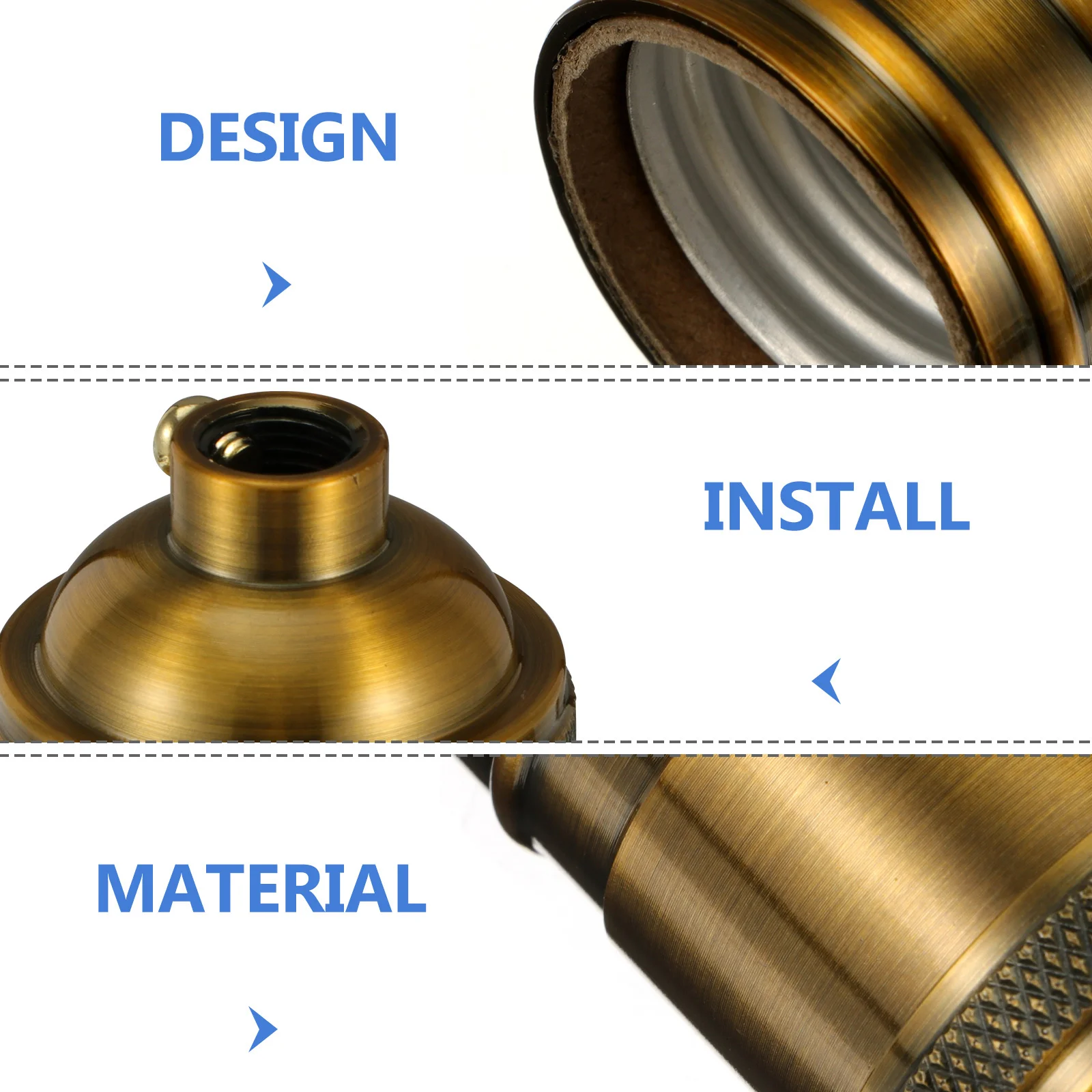 

Retro Electroplated E27 Socket Vintage Light Head Pendant Lamp Holder Aluminum Style Suitable for Edison Bulbs Hanging