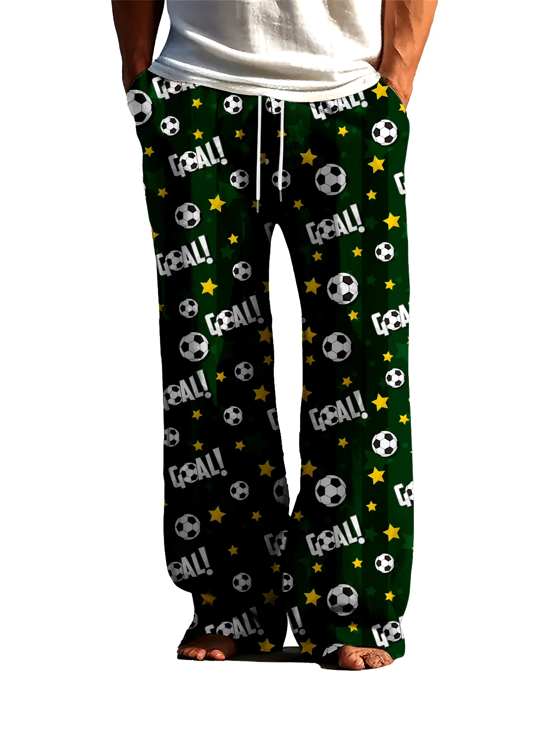 

Модные мужские повседневные брюки с футбольным рисунком с 3D цифровой печатью, свободные и удобные, быстросохнущие и невыцветающие мужские брюки.