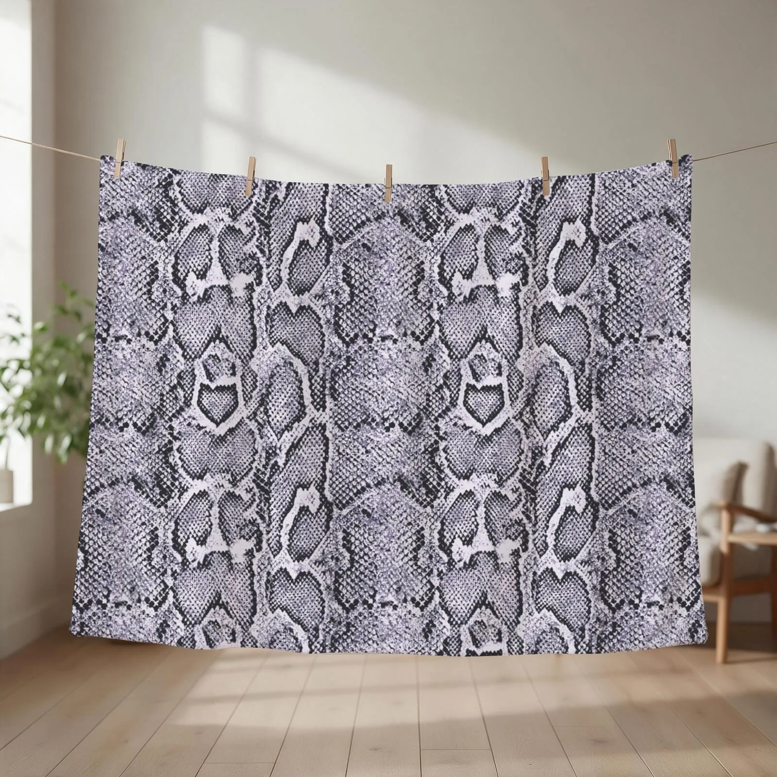 Snakeskin Snake Skin Serpentine Pattern Throw Blanket couch cozy soft plush fuzzy picnic outdoor blanket