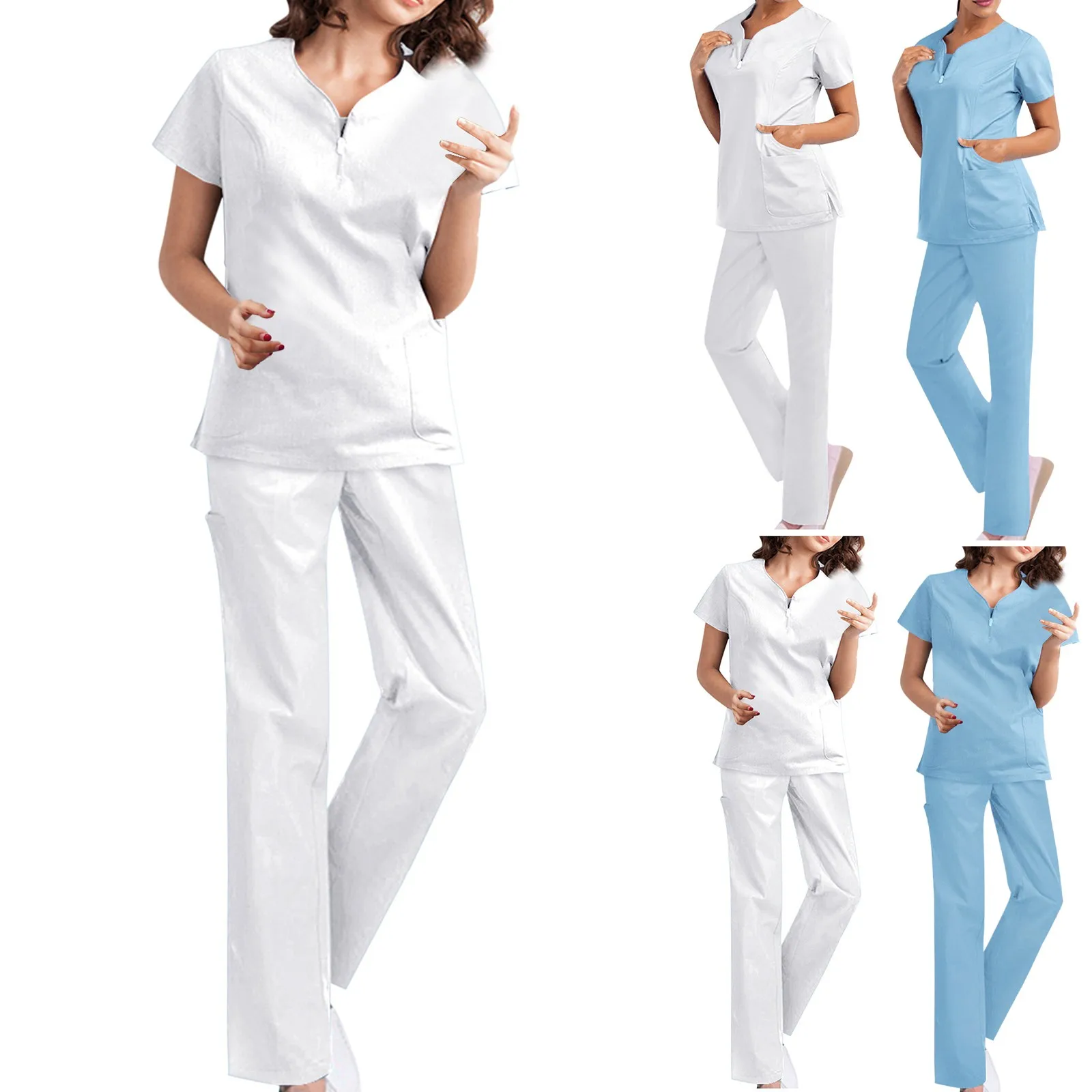 

Women Surgical Gowns Short-sleeved Uniforms Nursing Accessories Clinic Pet Hospital Beauty Salon Workwear Clothes 2024 Hot Sale