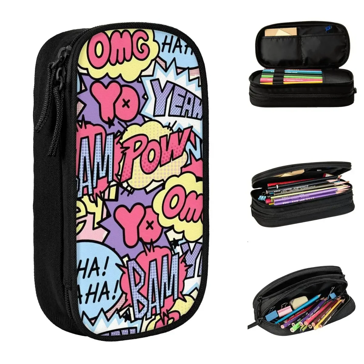 

Colorful Comic Pop Art Books Pencil Case Fashion Pen Box Bag Girls Boys Large Storage Students School Gifts Pencil Box