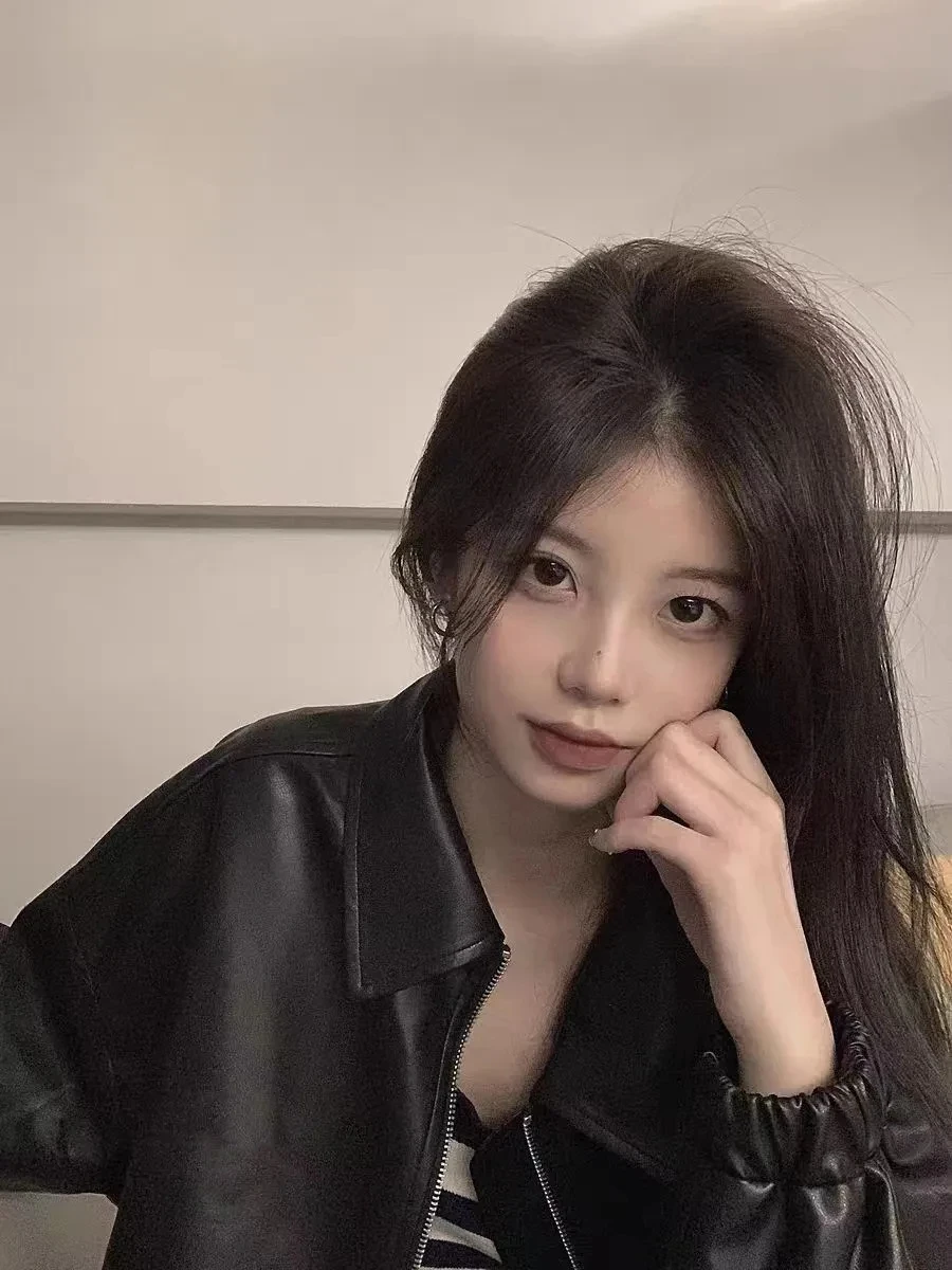 Vintage ins China-Chic Motorcycle Leather Coat Women's Spring and Autumn 2025 New Loose Casual Maillard Design Top