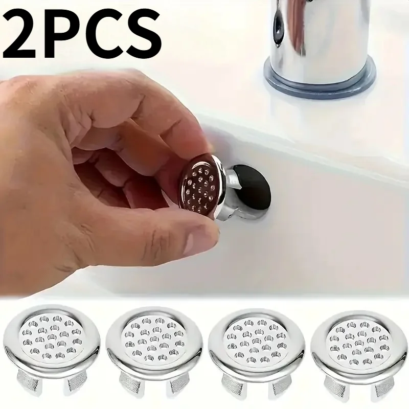 

Комплект из 2 заглушек для слива раковины и крышек для перелива - герметичные, простые в установке, стильный дизайн для ванных комнат и кухонных моек