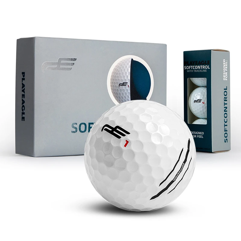 

PLAYEAGLE 3 Layers Golf Ball Wholesale 3 Pieces Golf Match Ball Max Distance Tournament Golf Ball with Trackline