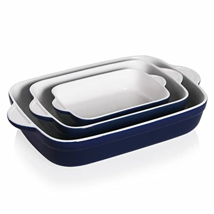 

Casrole Dises for Oven Ceramic akeware t of 3 Lasagna Pan Deep wit andle Recular g Pan t 9x13 g Dis for Cooking anquet and Dail