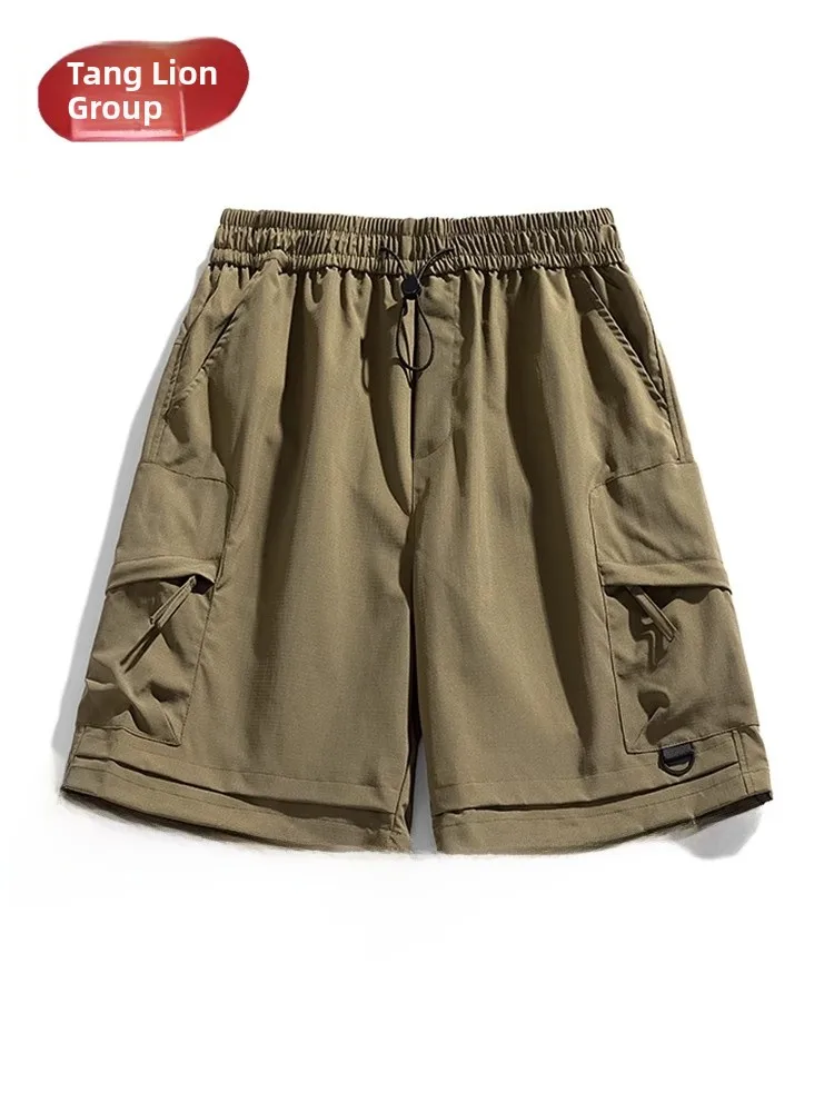 

Летняя рабочая одежда Tonlion, свободные спортивные брюки с кетми, повседневные брюки с прямыми штанинами Qui Dry для молодежи, модный бренд