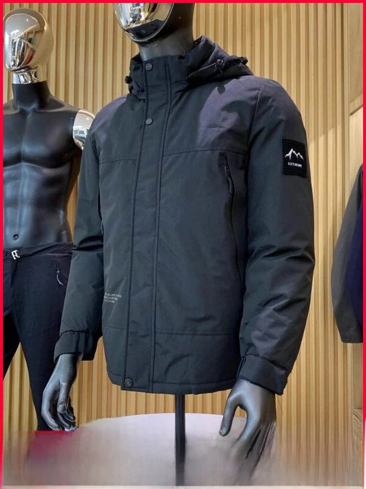 

Утепленная мужская хлопковая куртка с капюшоном и наполнителем из высококачественной пушистой шерсти, осенне-зимняя, теплая, ветрозащитная, повседневная, модная, на молнии