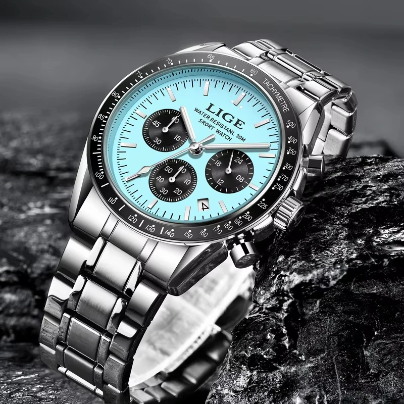 2026 LIGE Top Brand Luxury New Men Watch Quartz Man Watches Waterproof Luminous Watch for Men Date Chronograph Sport Wristwatch