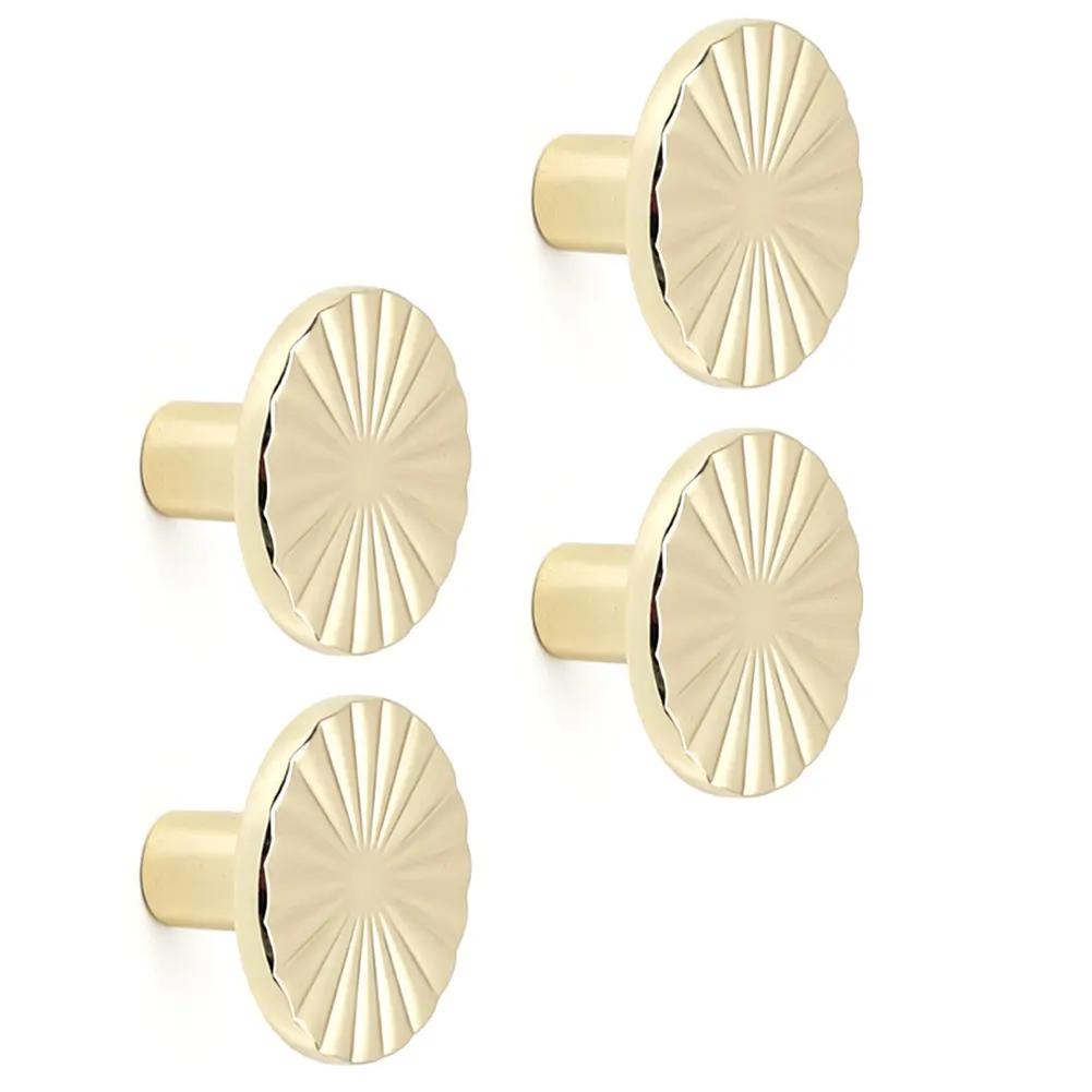 4 Vintage Gold Tone 30mm Round Cabinet Knobs Metal Drawer Handles for Wardrobe Vanity and Cabinet Refurbishment