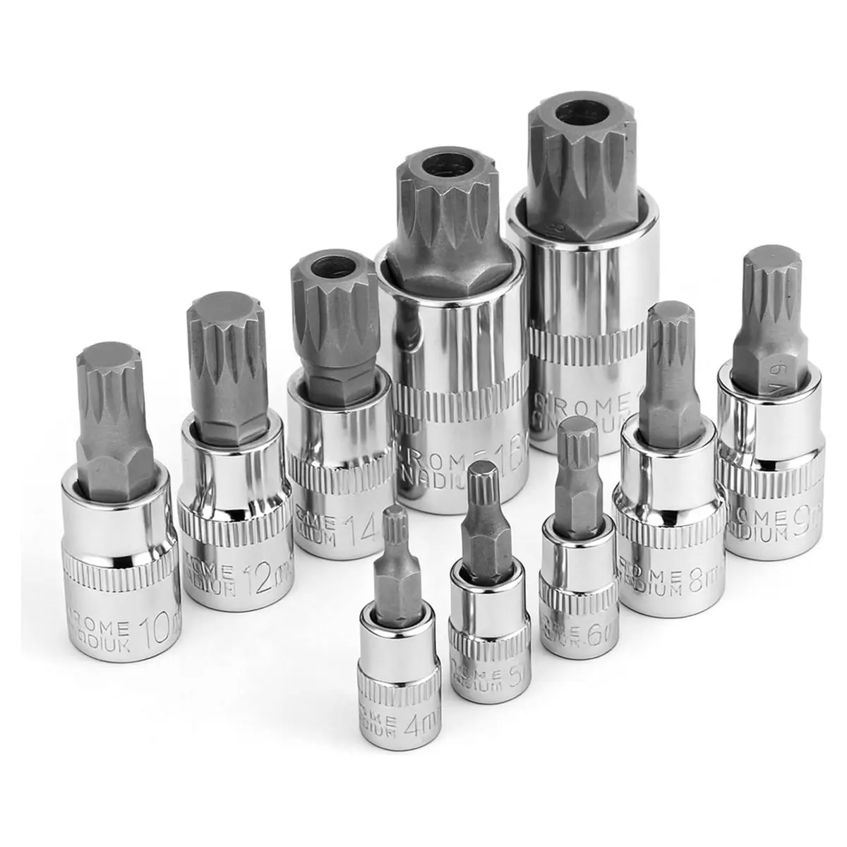 Triple Square Spline Bit Socket Set Premium Alloy Spline Socket Bit Set ,Drive - and Sockets for Professionals