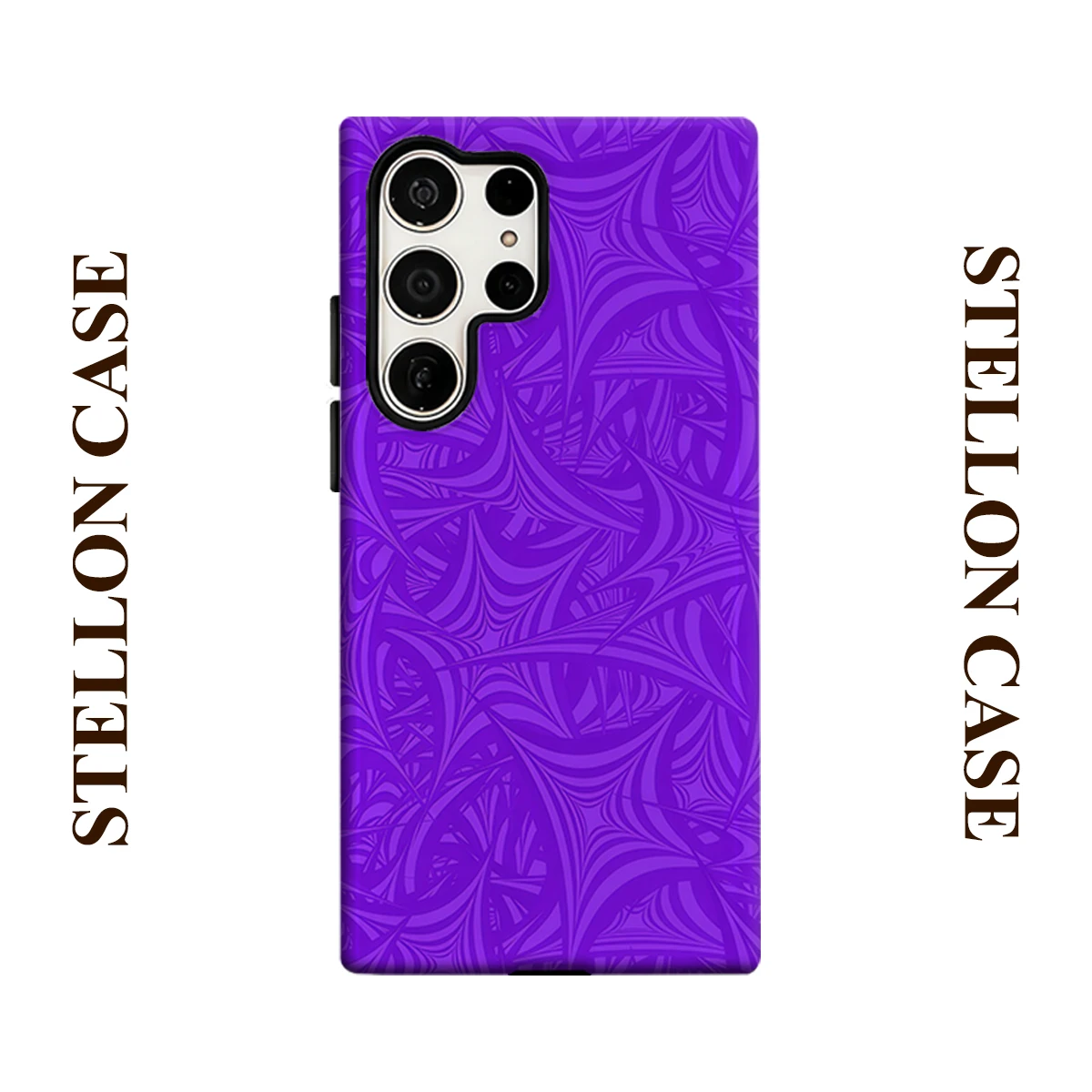 Purple Swirl Abstract Glossy Double Layer Shockproof Phone Case For Samsung Galaxy S25 Ultra S24 Plus S23  Ultra Hard Back Cover