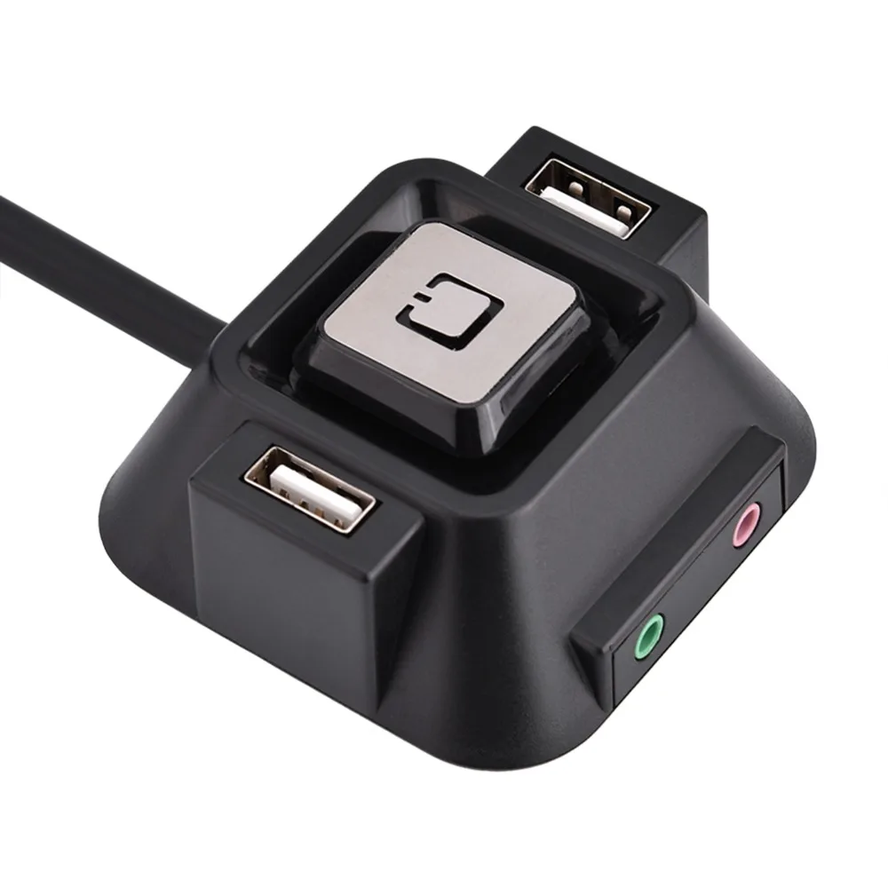 practical Dual USB Ports Desktop PC Switch Push Button Audio Microphone Port Power Switch USB Ports Desktop Computer