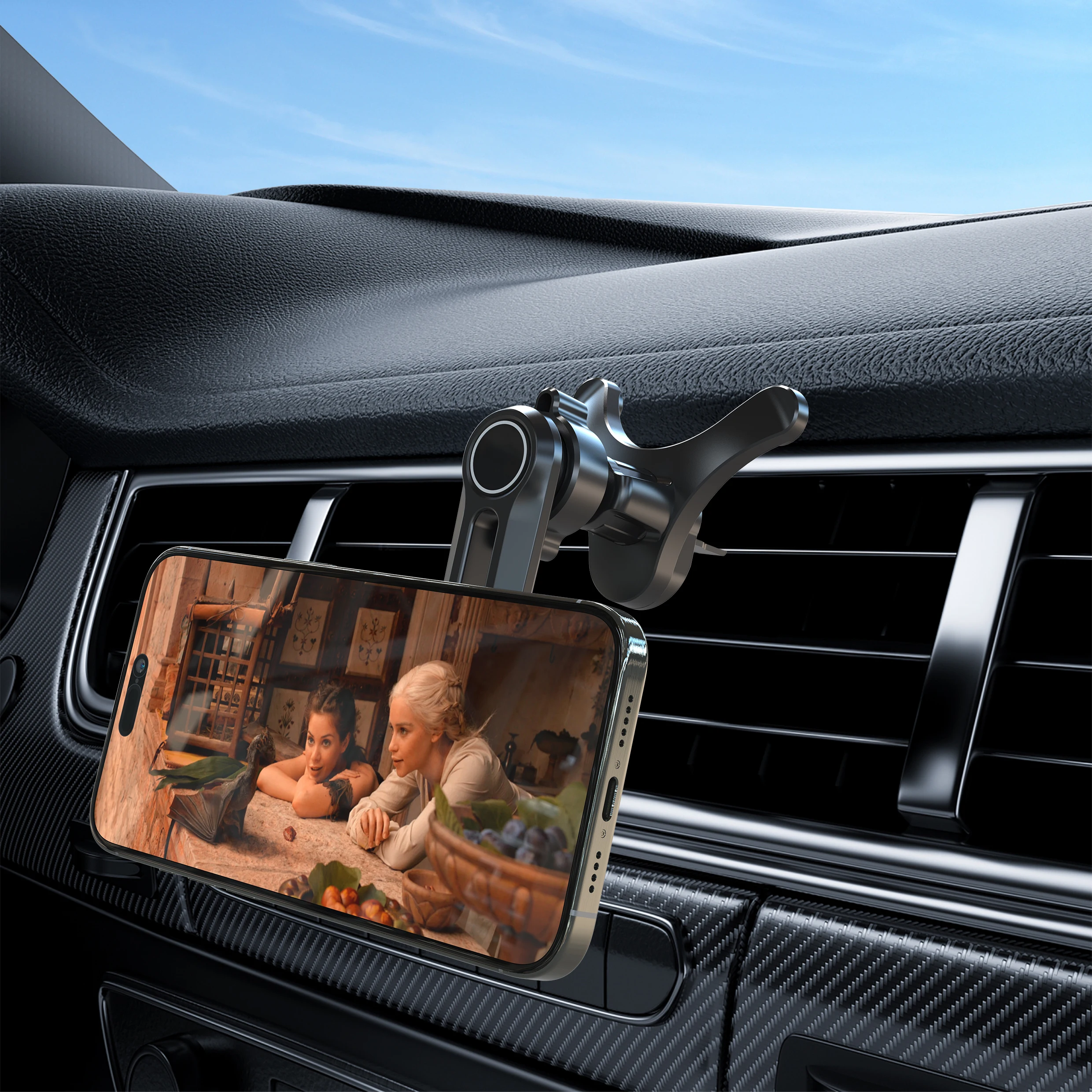 Lüftungsschlitz-Handyhalterung fürs Auto mit Metallhaken und Magnetbefestigung, kompatibel mit iPhone 17/16/15/14/13 Serie und allen Smartphones – Detail 13