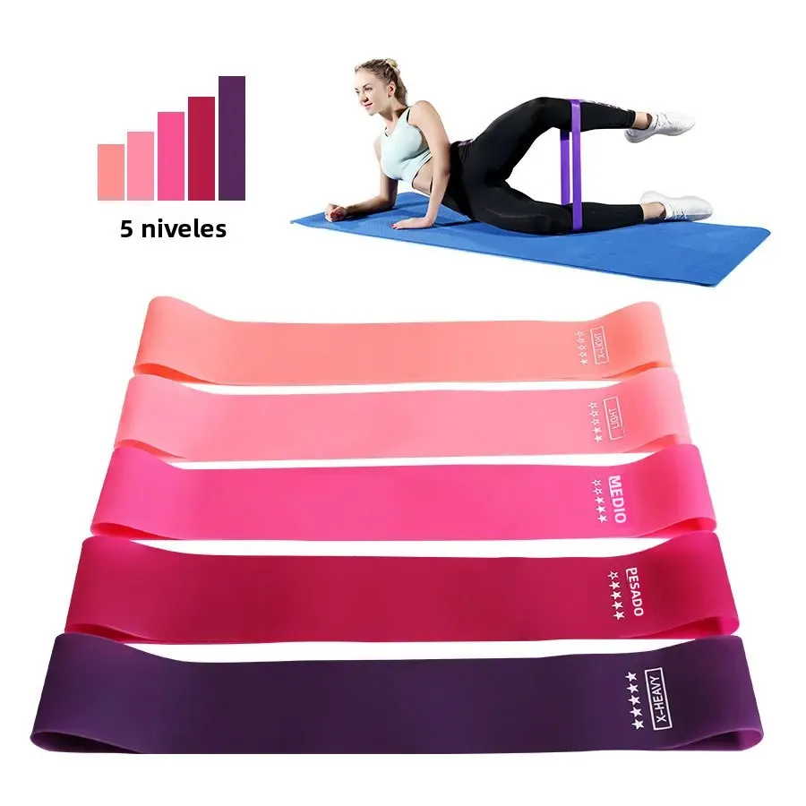 Bandas de Resistencia, 1/5 Piezas, Bandas Elásticas para Yoga, Pilates, Sentadillas, Entrenamiento de Fuerza de Piernas y Brazos, Bandas de Ejercicio