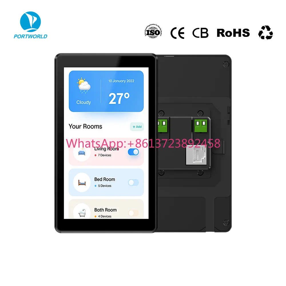 Sunworld Metal Frame 5.5inch IPS 4GB RAM Android Flush Wall Mount Touch Screen Panel Electric for Home Automation Garage Car Bar