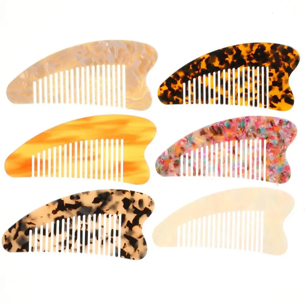 Fashion Acetate Hair Comb Marbling Anti Static Massage Hairbrush Heart-shaped Exquisite Hairdressing Combs Barber Accessories