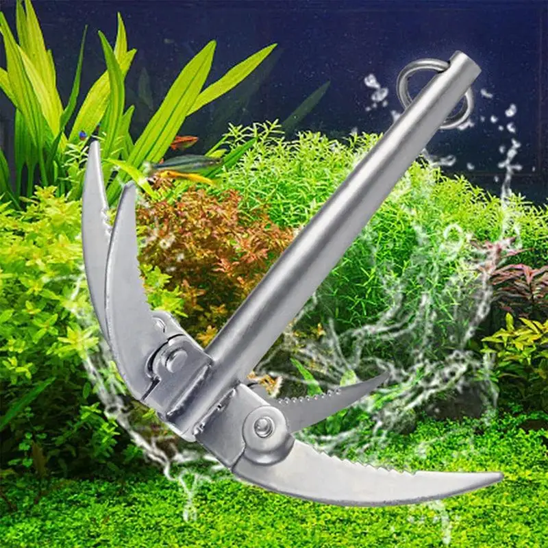 Water Grass Cutter Folding Weed Remover Razor Sturdy Stainless Steel Structure Weed Removal Tool For Lakes Ponds Pools And