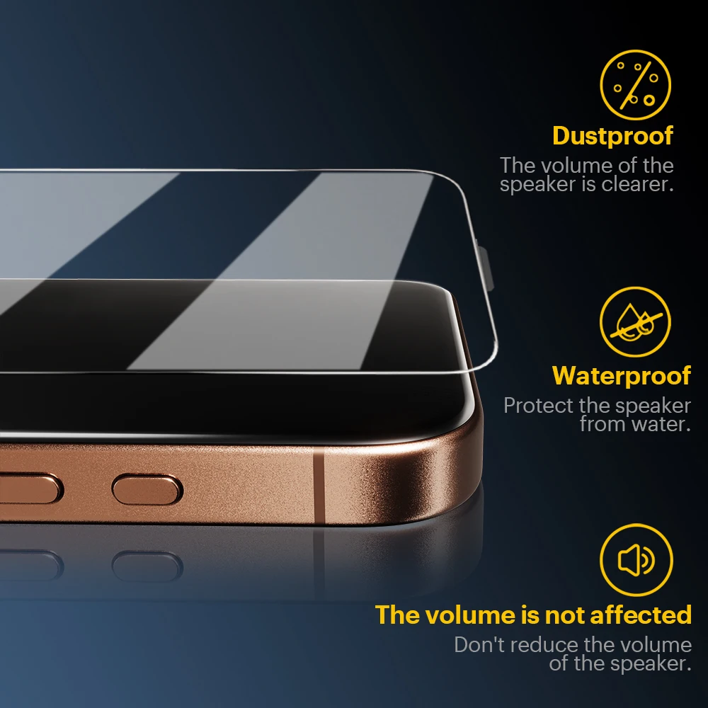 Kodak 5PcsiPhone Tempered Glass Protective Film 16/15 Plus ProMax Anti-Fingerprint Full Coverage with Easy Installation Case